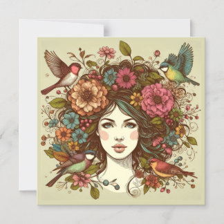 Art Print Magnet Card Birds Song In Fall