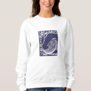 Art Print Sweatshirt Save The Whales 1973 Lawrence
