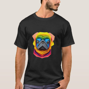Art Pug Colourful Origami Dog Cute Sweet Birthday T-Shirt