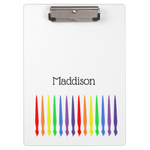 ART, Rainbow paint brushes, and your name Clipboard