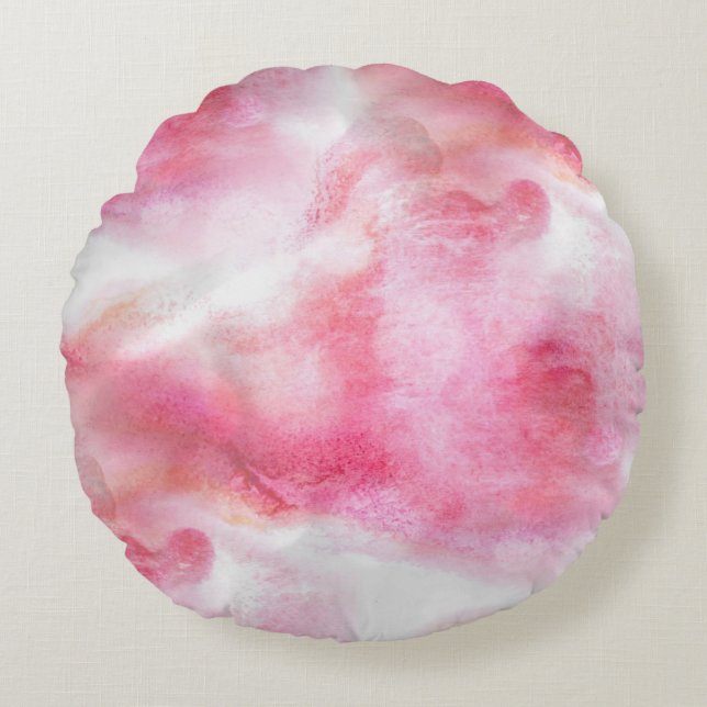 art red avant-garde background hand paint round cushion (Front)