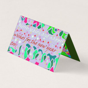 Art red green multi coloured seasons greetings