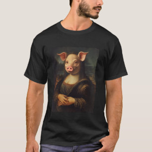 Art Renaissance Painting Funny Mona Lisa Pig Face T-Shirt