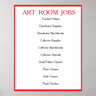 ART Room Jobs -(Border) Poster