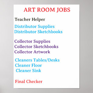 ART Room Jobs (in Colours) - Poster