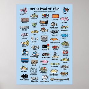 art school of fish composite poster
