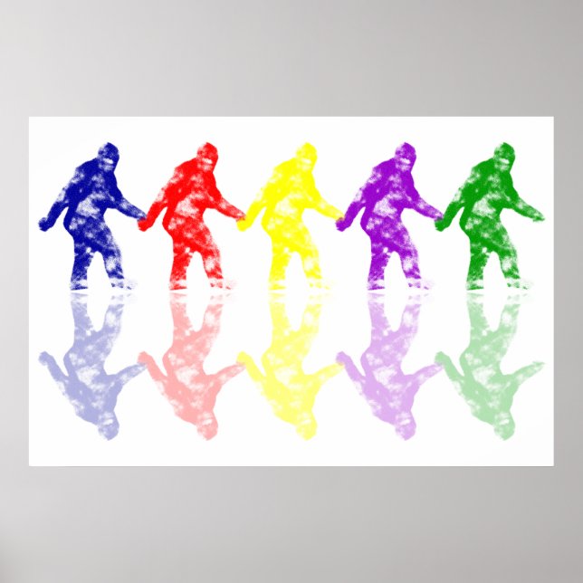 ART SCHOOL SQUATCH - Colourful Bigfoot Logo Poster (Front)