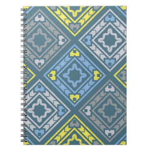 Art seamless pattern. Folk motif. Vintage geometri Notebook