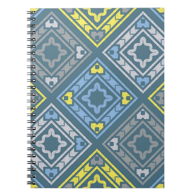 Art seamless pattern. Folk motif. Vintage geometri Notebook (Front)