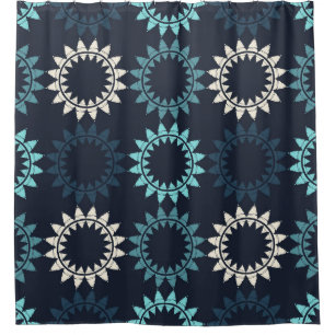 Art seamless pattern. Folk motif. Vintage geometri Shower Curtain