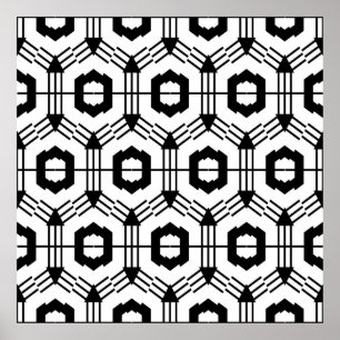 Art seamless pattern. Vintage geometric background Poster