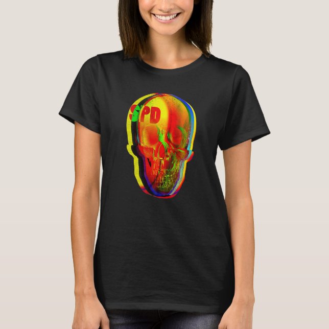 Art Skull Abstract Gothic Skeleton T-Shirt (Front)