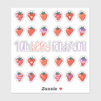 Art Strawberries Small Custom-Cut Vinyl Sticker