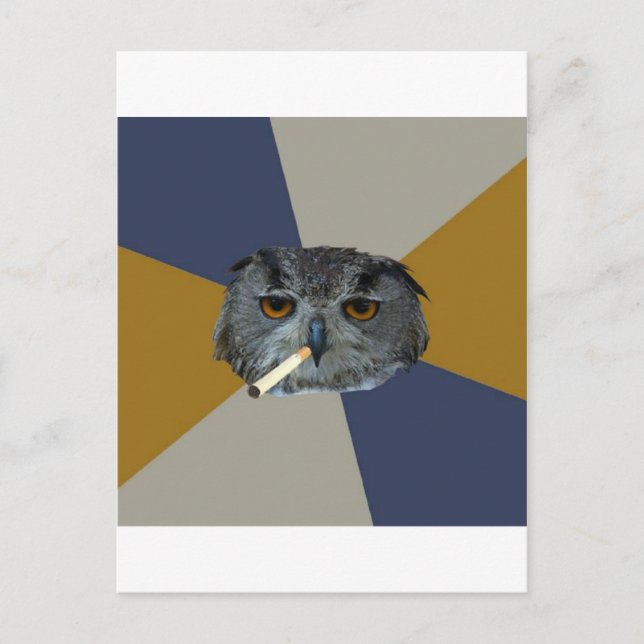 Art Student Owl Advice Animal Meme Postcard (Front)