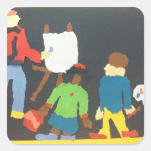 Art Student Paper Collage Sticker