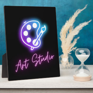 Art Studio Neon Line Art Plaque