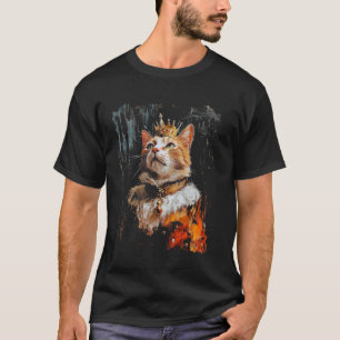 Art Style Design With A Cat On It Renaissance Pain T-Shirt