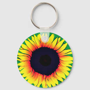 Art Sunflower - Choose / add your favourite colour Key Ring