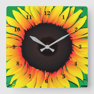 Art Sunflower - Sunny Square Wall Clock
