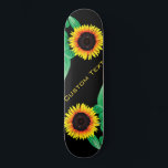 Art Sunflowers - Add Your Text / Name Skateboard<br><div class="desc">Art Sunflowers - Add Your Text / Name / Year / Number / Logo / More  - Choose / add your favourite background colours !</div>