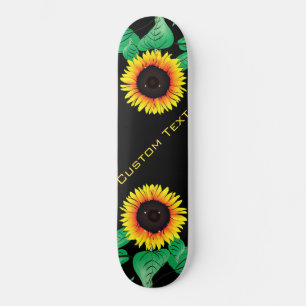Art Sunflowers - Add Your Text / Name Skateboard
