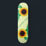 Art Sunflowers - Add Your Text / Name- Skateboard<br><div class="desc">Art Sunflowers - Add Your Text / Name / Year / Number / Logo / More  - Choose / add your favourite background colours !</div>