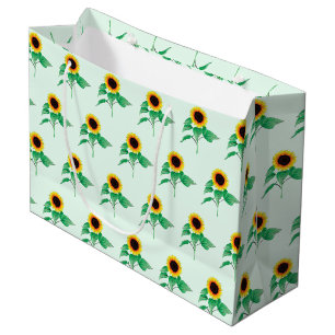 Art Sunflowers - Choose / add your favourite colou Large Gift Bag
