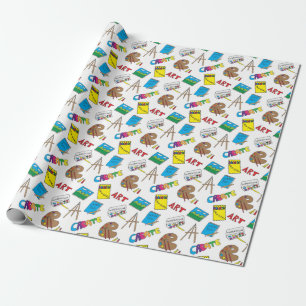 Art Supplies hand drawn design Wrapping Paper