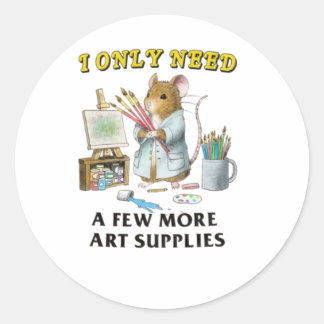 Art Supplies Unisex Classic Round Sticker
