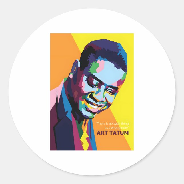 Art Tatum Classic Round Sticker (Front)