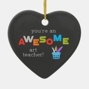 Art Teacher Appreciation Day Paint Brush, Awesome Ceramic Tree Decoration