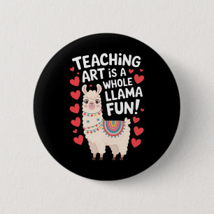 Art Teacher Appreciation Llama 6 Cm Round Badge