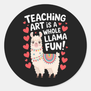 Art Teacher Appreciation Llama Classic Round Sticker