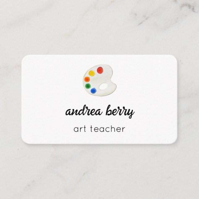 Art Teacher Art Palette Artist Business Card (Front)