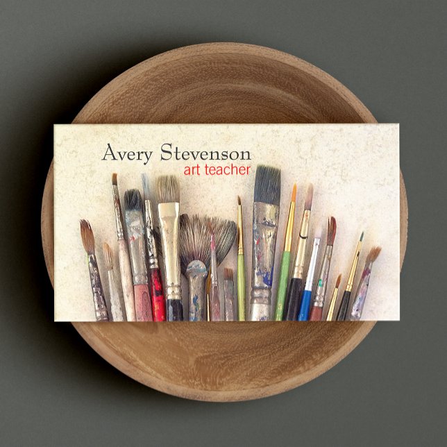  Art Teacher, Artist Paint Brushes Painter Business Card (Creator Uploaded)