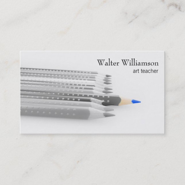 Art Teacher, Back to School, Colour Pencil, Art Business Card (Front)
