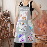 Art Teacher Colourful Apron<br><div class="desc">This colourful Art Teacher apron is decorated with watercolor colour samples on a grey background.
Easily customisable.
Use the Design Tool to change the text size,  style,  or colour.
You won't find these exact images from other designers as we create our artwork.
Original Watercolor © Michele Davies.</div>