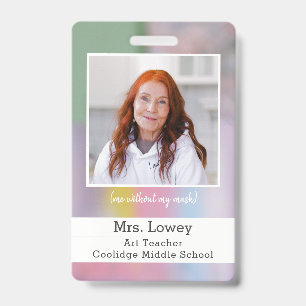 Art Teacher Custom Photo ID Badge artist