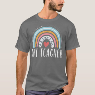 Art Teacher Cute Rainbow Heart T-Shirt