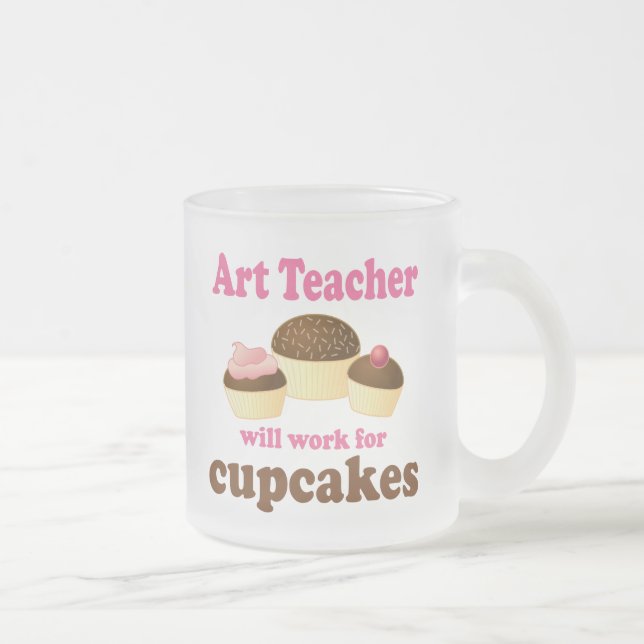Art Teacher (Funny) Gift Frosted Glass Coffee Mug (Right)