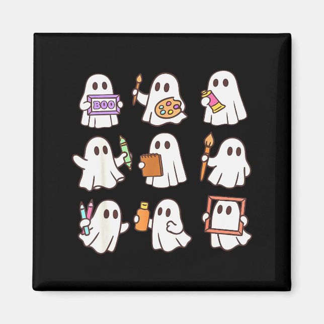 Art Teacher Ghost Halloween Artists Painter Teache Magnet (Front)