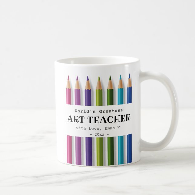 Art teacher gift idea personalised coffee mug (Right)