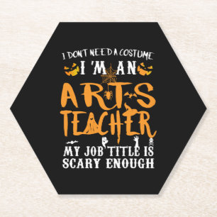 Art Teacher Halloween Funny Costume Paper Coaster