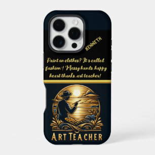 Art Teacher Painting a Sunset iPhone 16 Pro Case