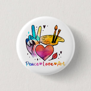 Art Teacher Peace Love Art For Artists And Painter 3 Cm Round Badge