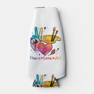 Art Teacher Peace Love Art For Artists And Painter Bottle Cooler