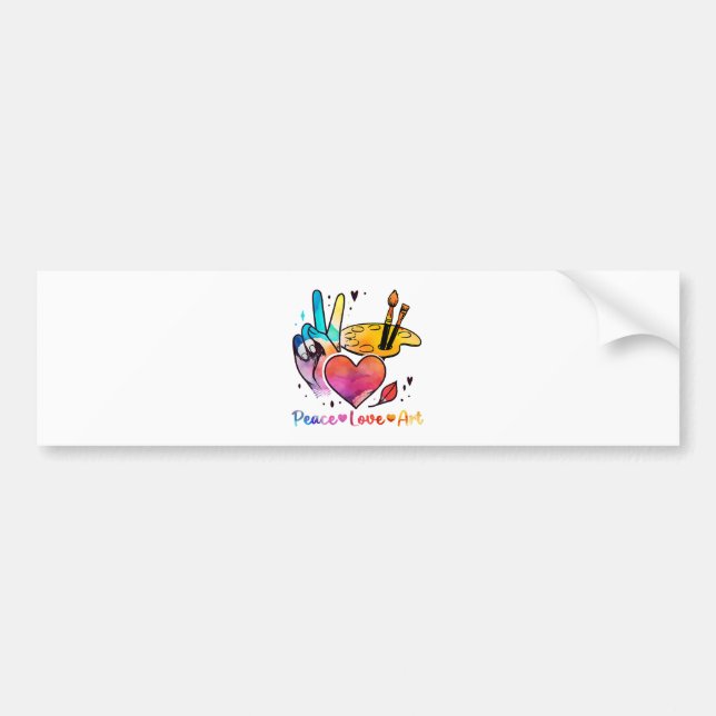 Art Teacher Peace Love Art For Artists And Painter Bumper Sticker (Front)