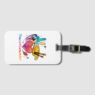 Art Teacher Peace Love Art For Artists And Painter Luggage Tag