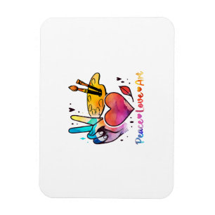 Art Teacher Peace Love Art For Artists And Painter Magnet