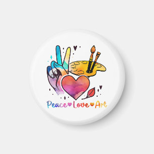 Art Teacher Peace Love Art For Artists And Painter Magnet